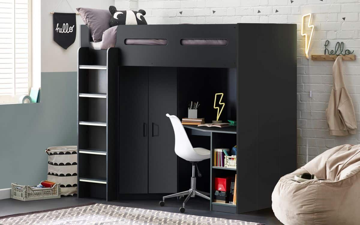 Hermes High Sleeper - Anthracite | Buy Online | Beds.ie