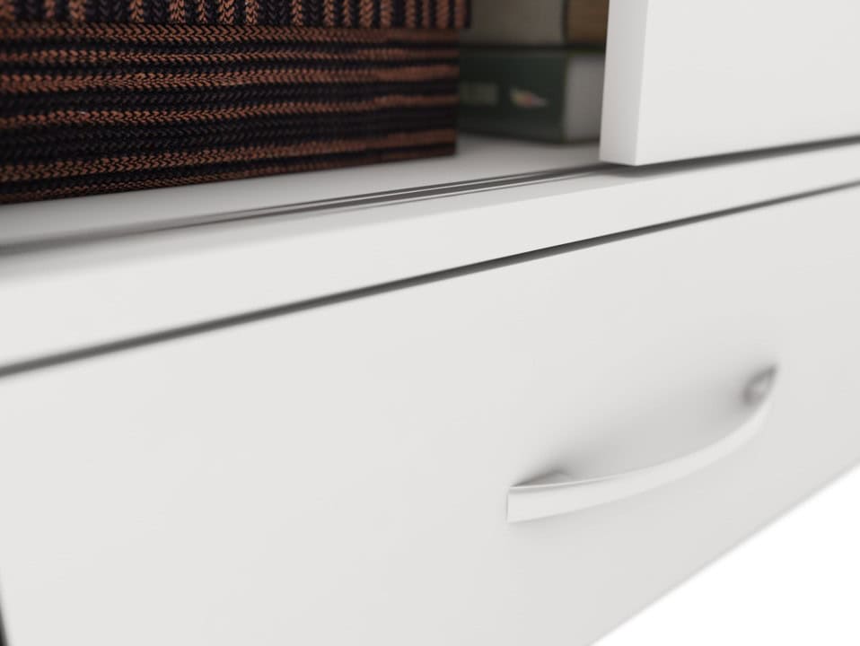 Nevada Sliding Door Bedside (Set of 2) - White Gloss - Image 3