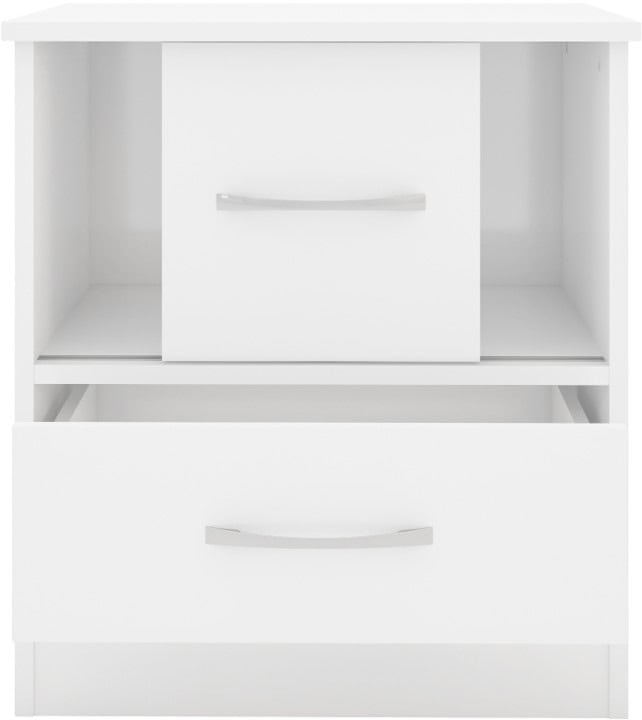 Nevada Sliding Door Bedside (Set of 2) - White Gloss - Image 5