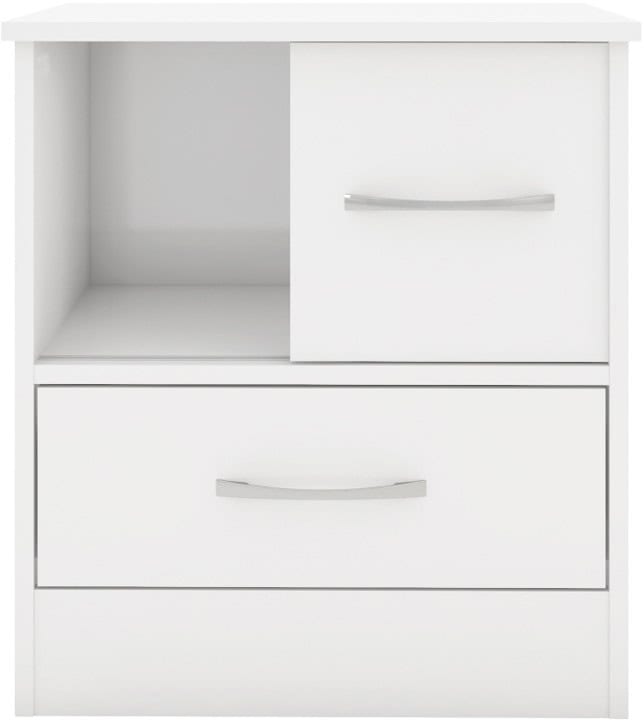 Nevada Sliding Door Bedside (Set of 2) - White Gloss - Image 6