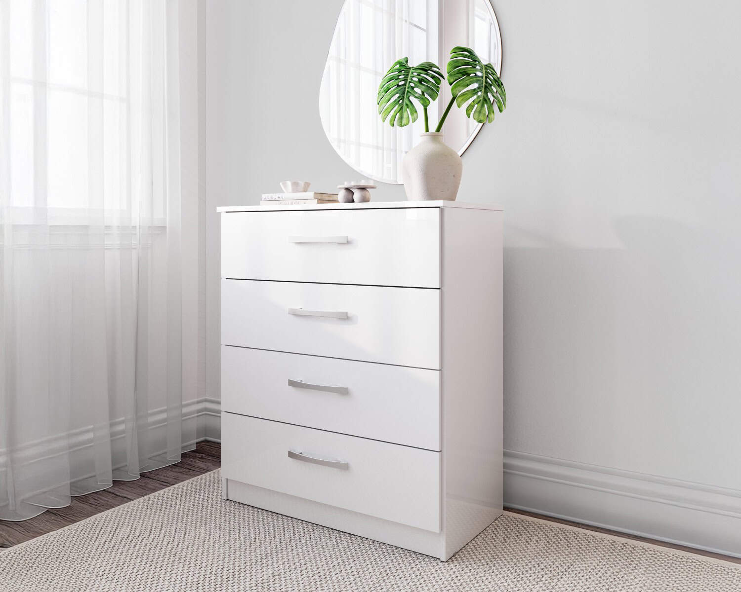 Lynx 4 Drawer Chest - White - Image 3