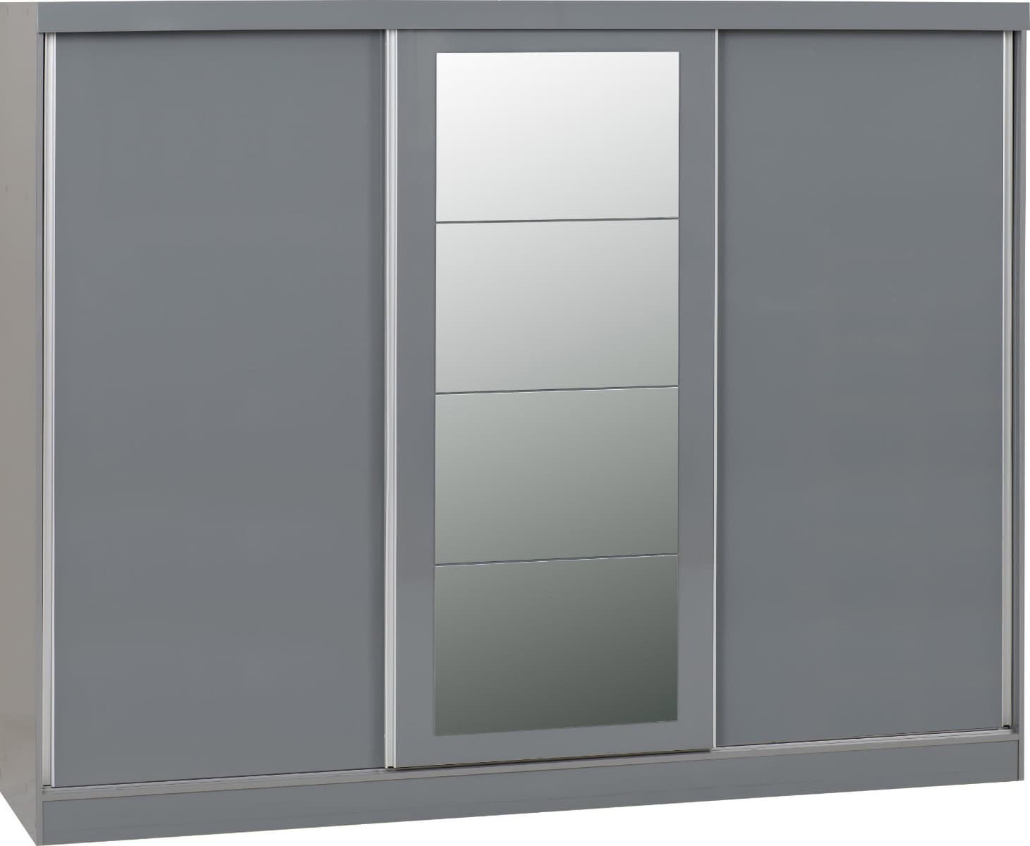 Nevada 3 Door Sliding Wardrobe - Grey Gloss | Buy Online | Beds.ie