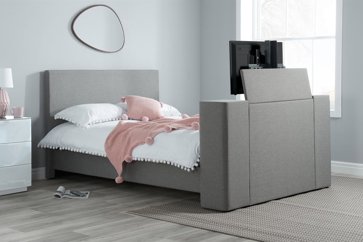 Plaza 5ft TV Bed - Grey Fabric | Buy Online | Beds.ie