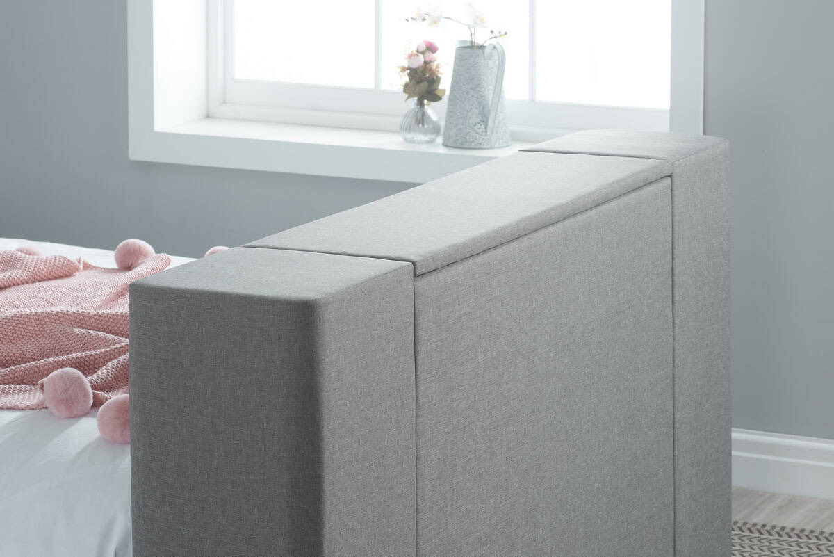 Plaza 5ft TV Bed - Grey Fabric - Image 4