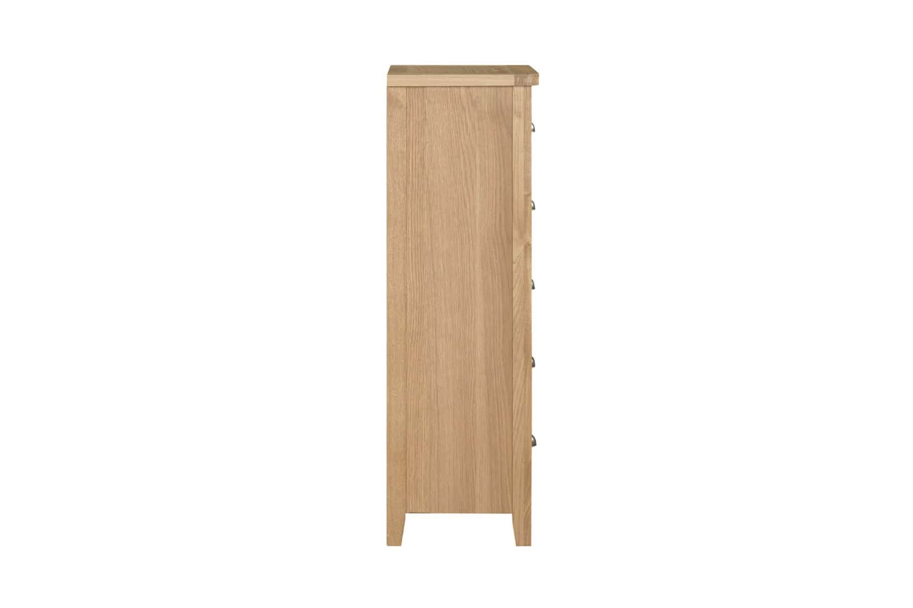 Marsden 5 Drawer Narrow Chest - Oak - Image 9