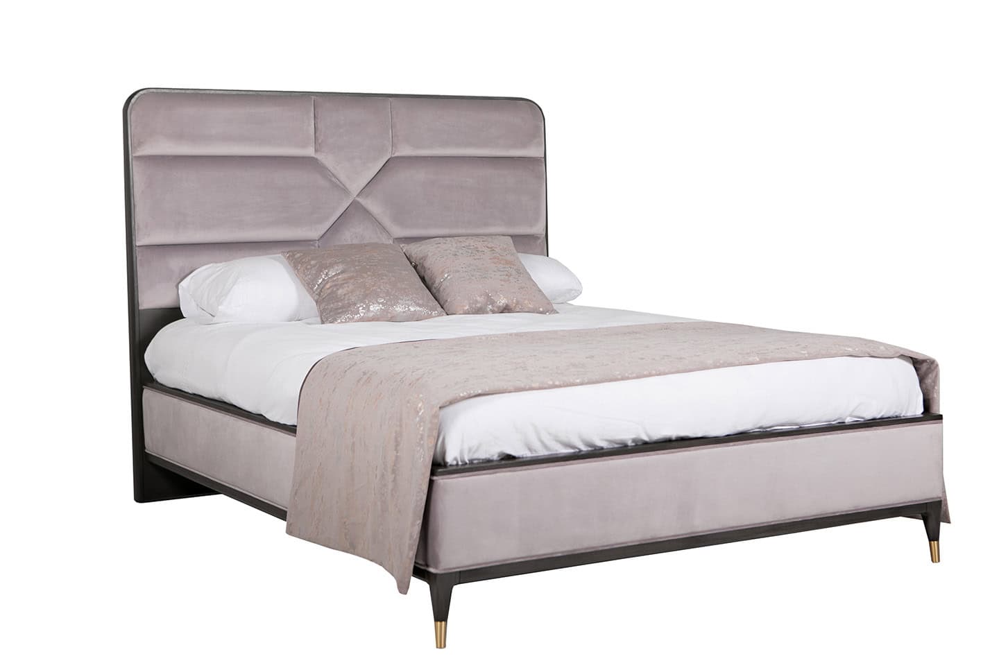 Diletta 5ft Bedframe - Ebony Ecru Velvet | Buy Online | Beds.ie