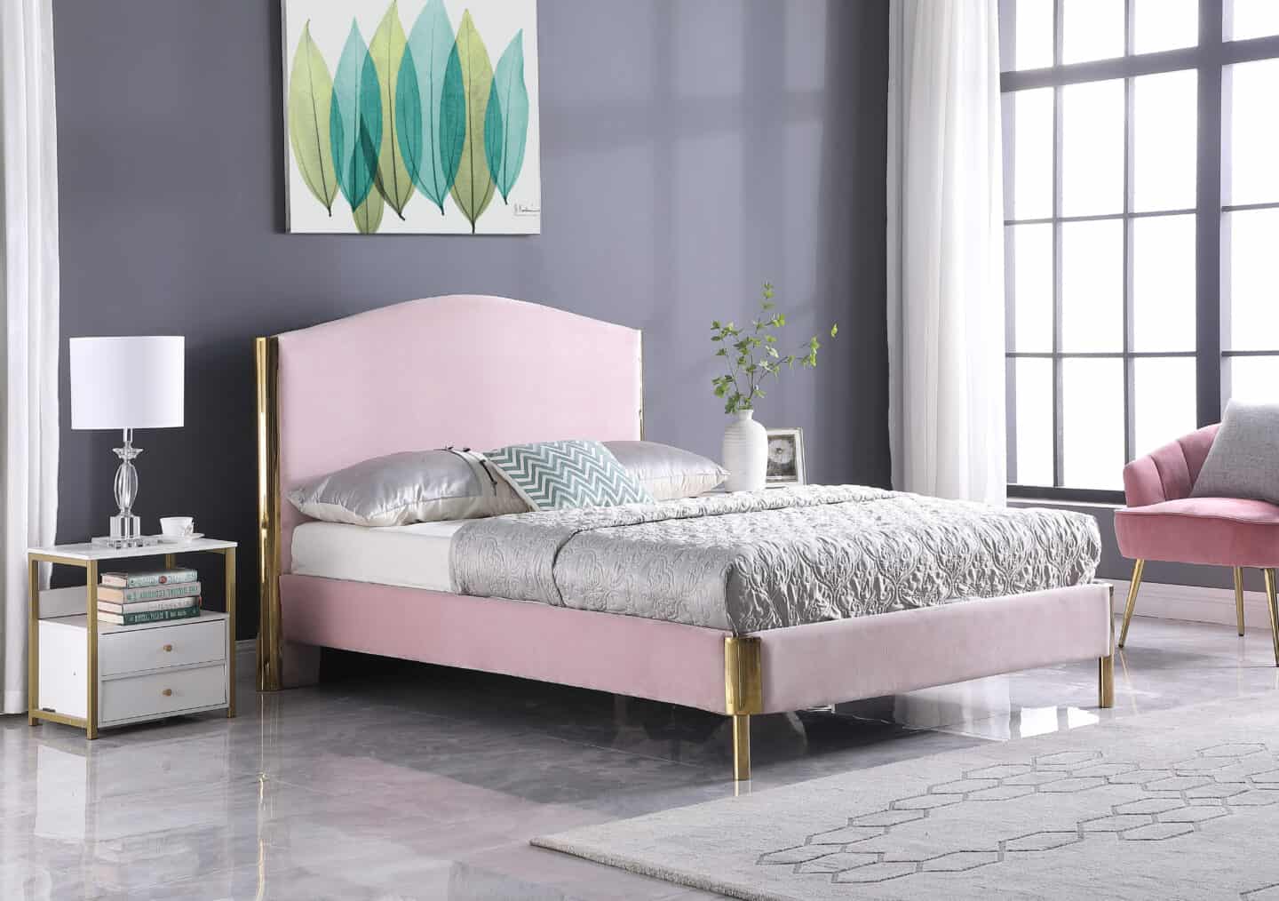 Albee 4ft6 Bedframe - Pink | Buy Online | Beds.ie