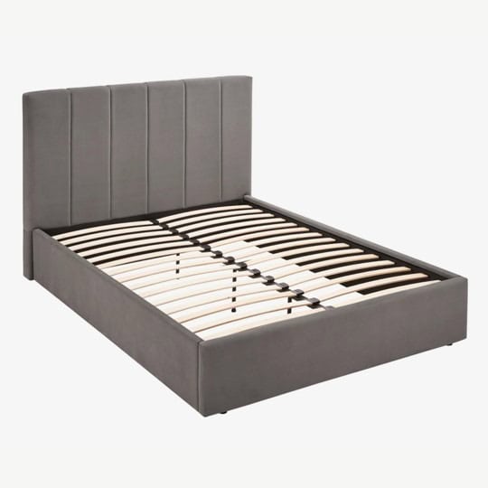 Lisa 5ft Upholstered Bedframe - Grey Velvet - Image 2