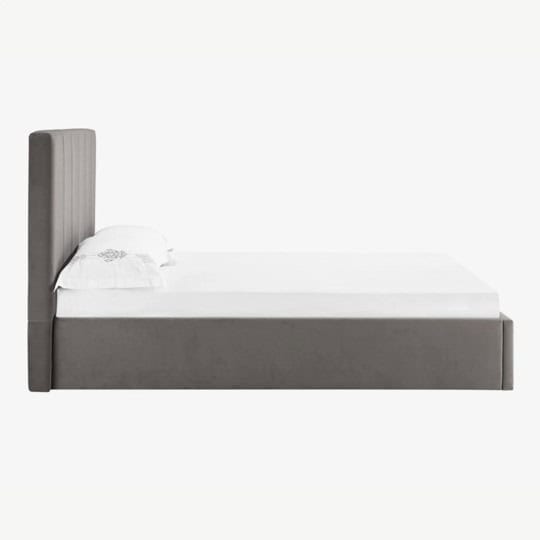 Lisa 5ft Upholstered Bedframe - Grey Velvet - Image 4