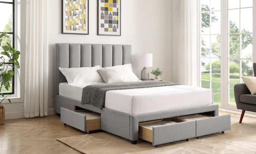Hove 5ft Four Drawer Bedframe - Grey | Buy Online | Beds.ie