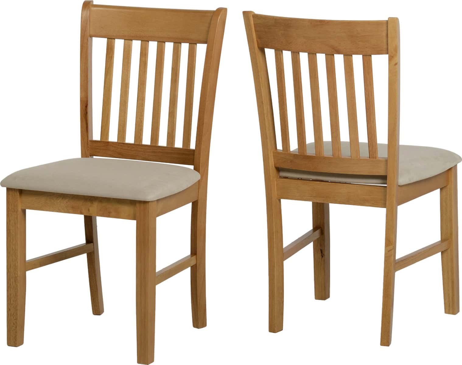 Oxford Chair (Set of Two) - Natural Oak/Mink Microsuede | Buy Online | Beds.ie