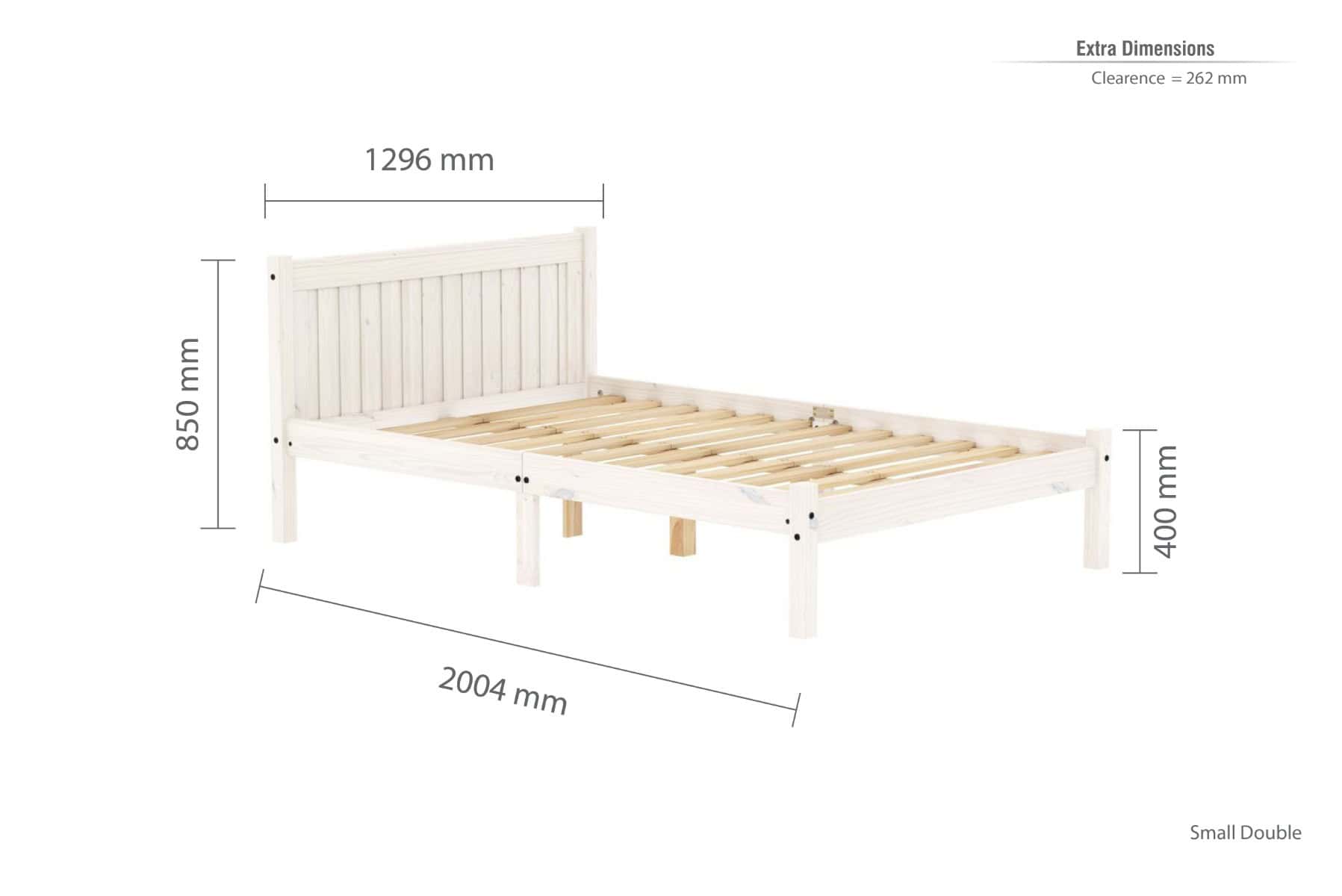4ft Rio Bedframe - White Wash - Image 4