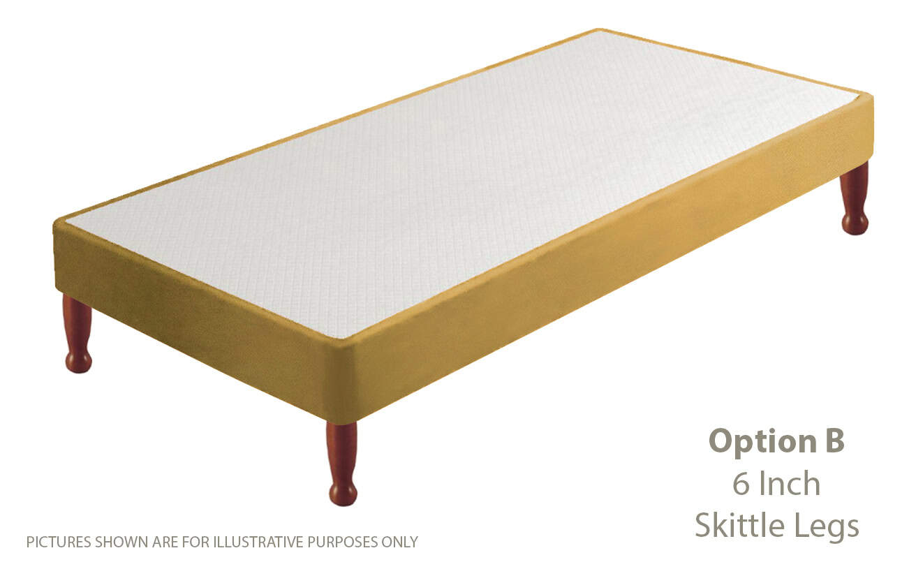 Apollo 2ft6 Velvet Beige Shallow Divan Base on Legs - Image 2