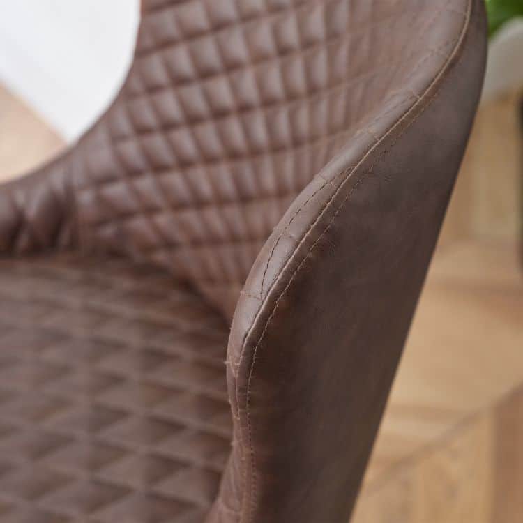 Watson Office Chair - Brown Faux Leather - Image 5