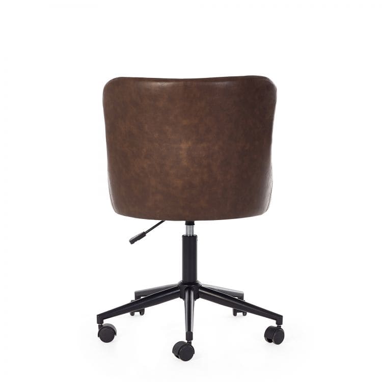 Watson Office Chair - Brown Faux Leather - Image 6