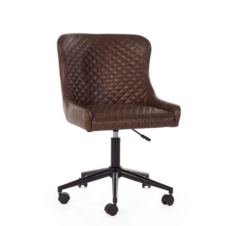 Watson Office Chair - Brown Faux Leather - Image 7