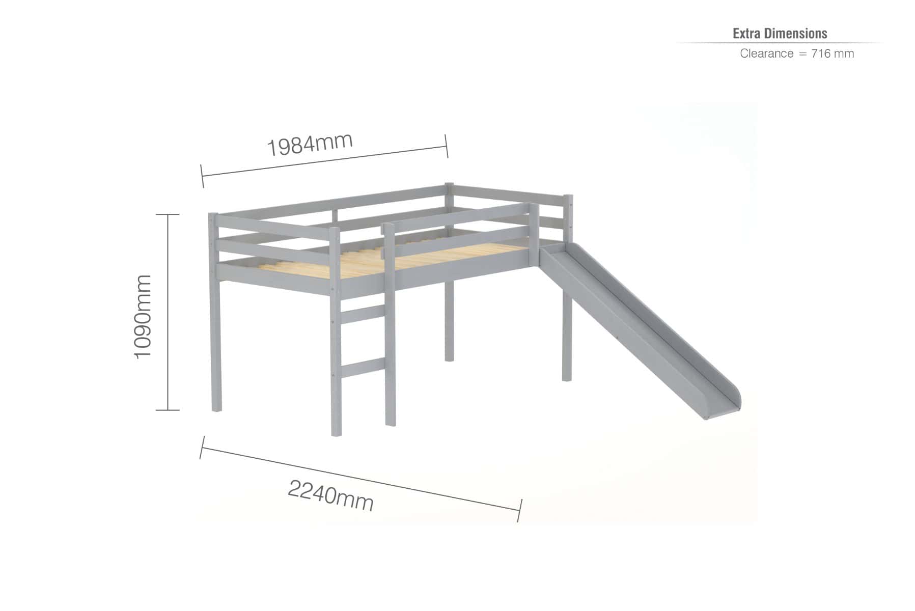 Frankie Midi Sleeper With Slide - Grey - Image 7