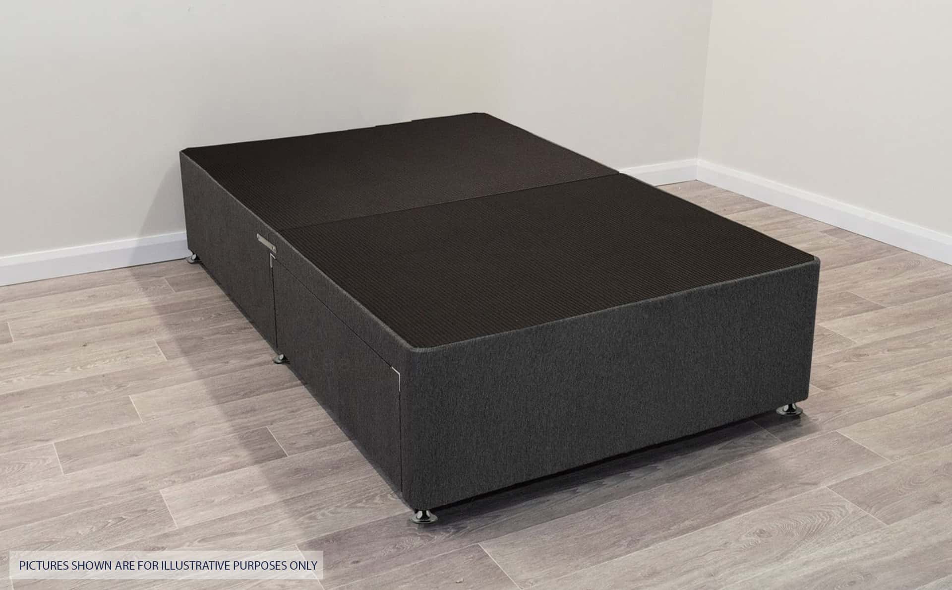 4ft6 Charcoal 2 Drawer Divan Base - Image 2