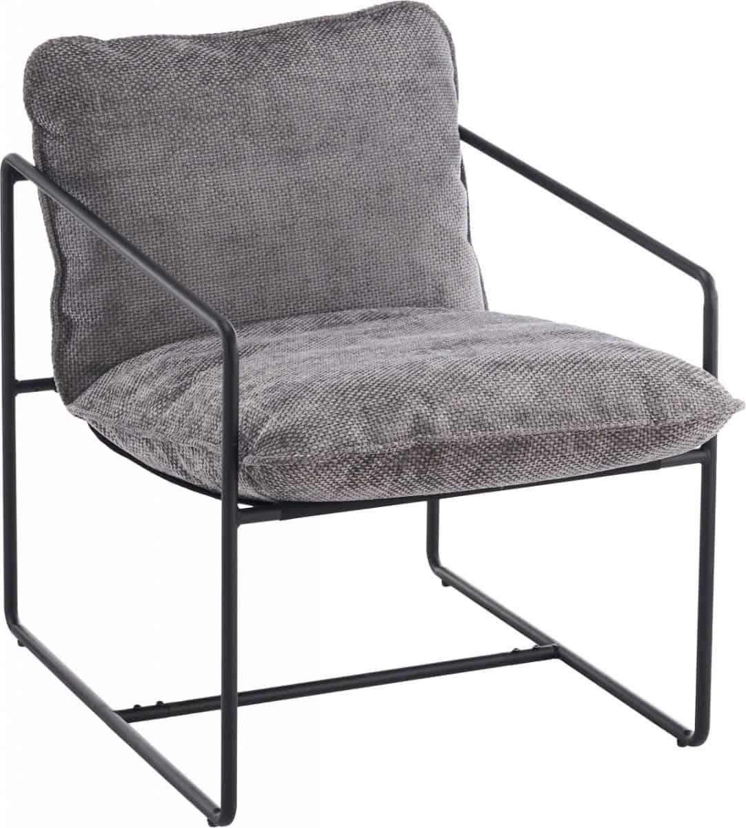 Tivoli Occasional Chair - Black Metal/Grey Fabric | Buy Online | Beds.ie