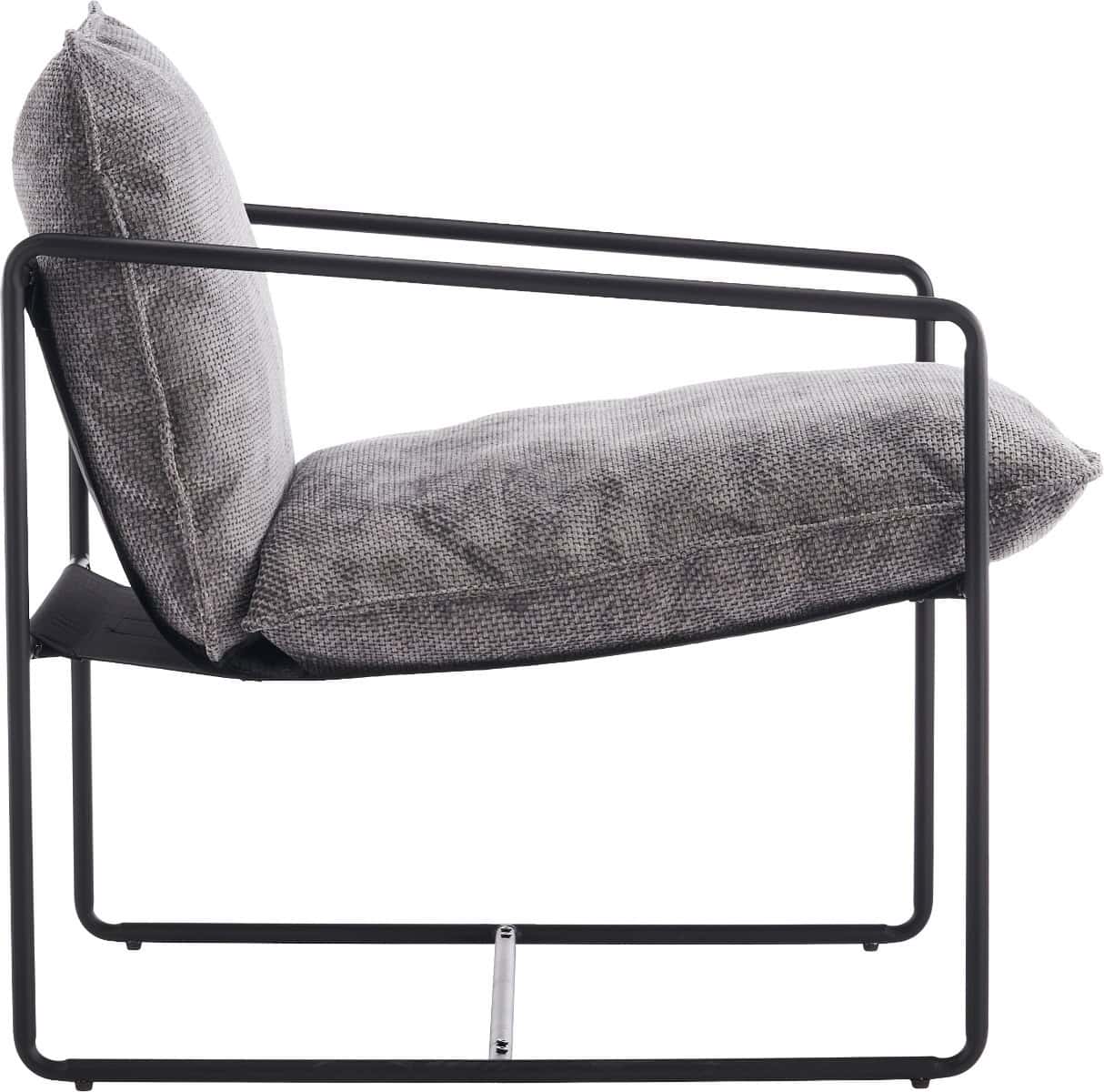 Tivoli Occasional Chair - Black Metal/Grey Fabric - Image 2