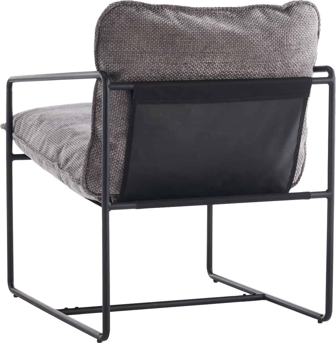 Tivoli Occasional Chair - Black Metal/Grey Fabric - Image 3