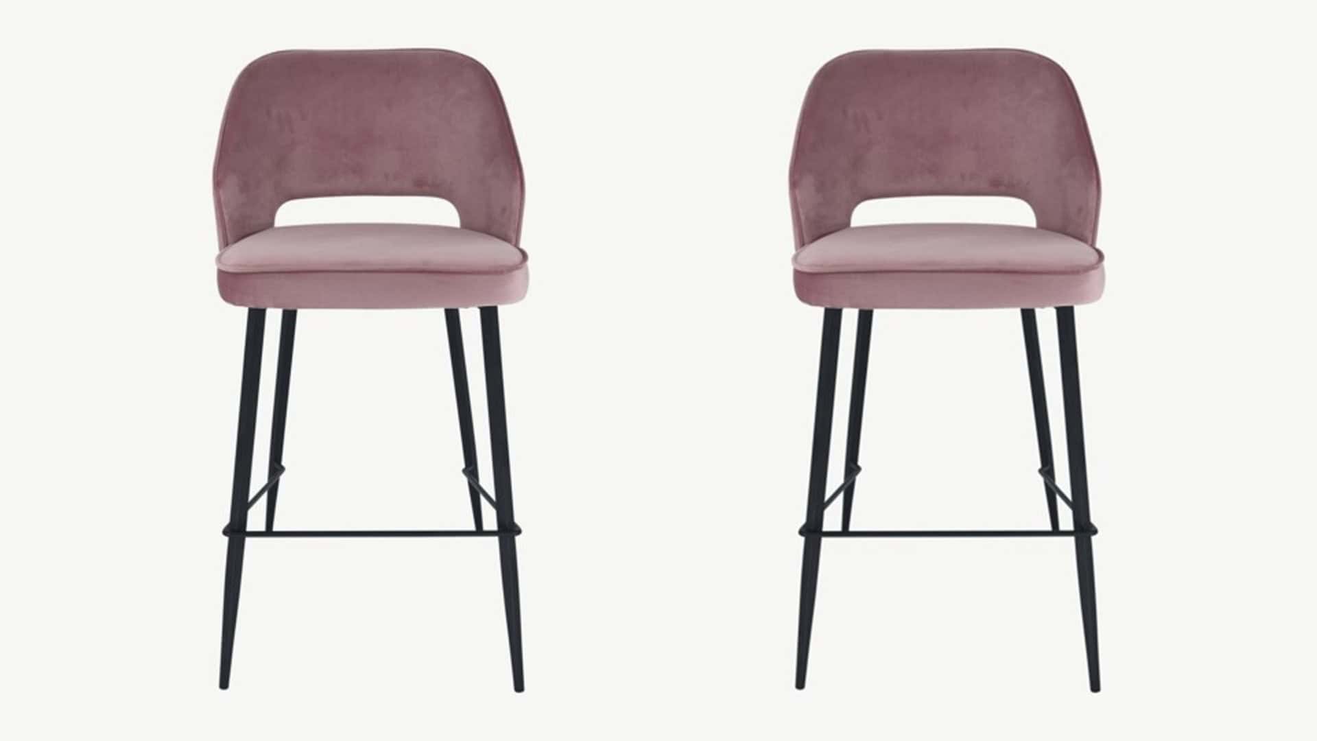 Sutton Stool - Pink Velvet (Set of 2) | Buy Online | Beds.ie