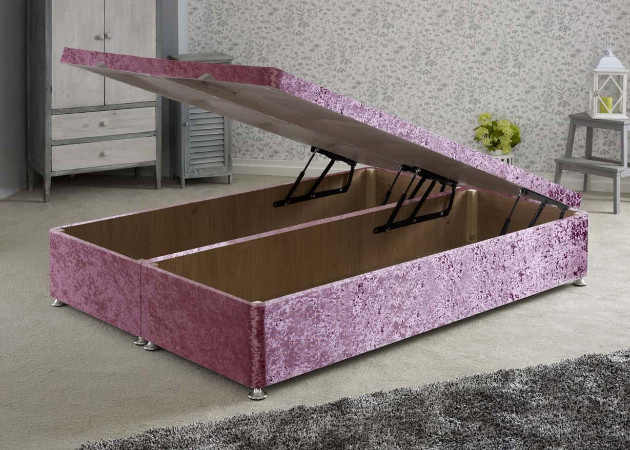 Apollo 6ft Glitz Pink Front Opening Ottoman Base | Buy Online | Beds.ie