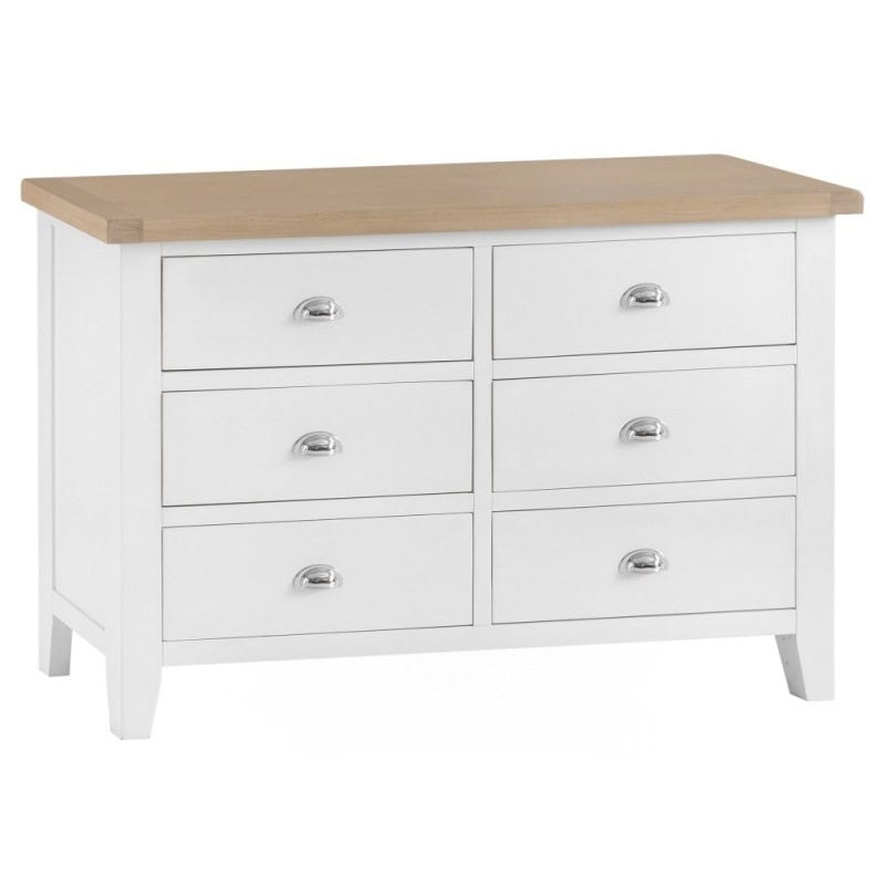 Douglas 6 Drawer Chest - White & Oak | Buy Online | Beds.ie