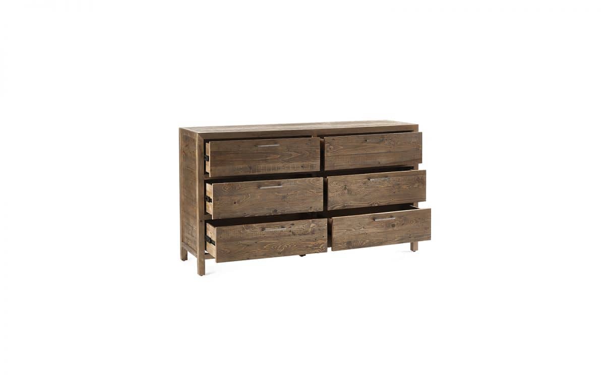 Heron 6 Drawer Wide Chest - Reclaimed Pine - Image 3