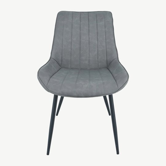 Anglia Chair - Antique Grey Faux Leather (Set of 2) - Image 2