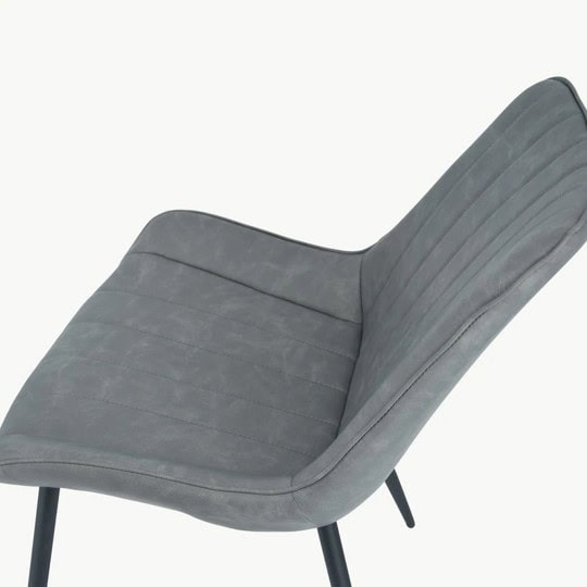 Anglia Chair - Antique Grey Faux Leather (Set of 2) - Image 3