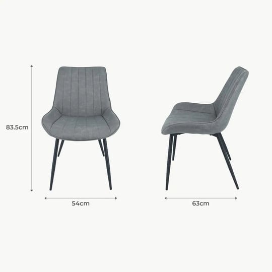 Anglia Chair - Antique Grey Faux Leather (Set of 2) - Image 6