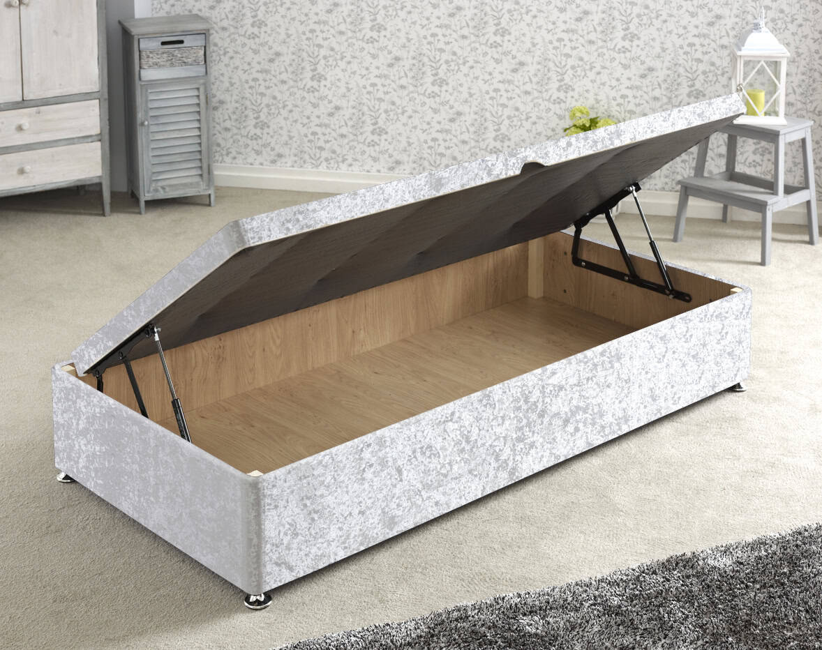 Apollo 3ft Glitz Ice White Side Ottoman Base | Buy Online | Beds.ie