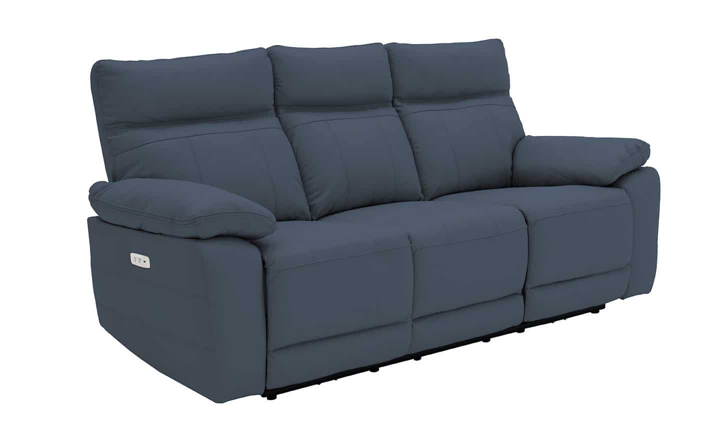 Positano 3 Seater Electric Reclining Sofa - Indigo | Buy Online | Beds.ie