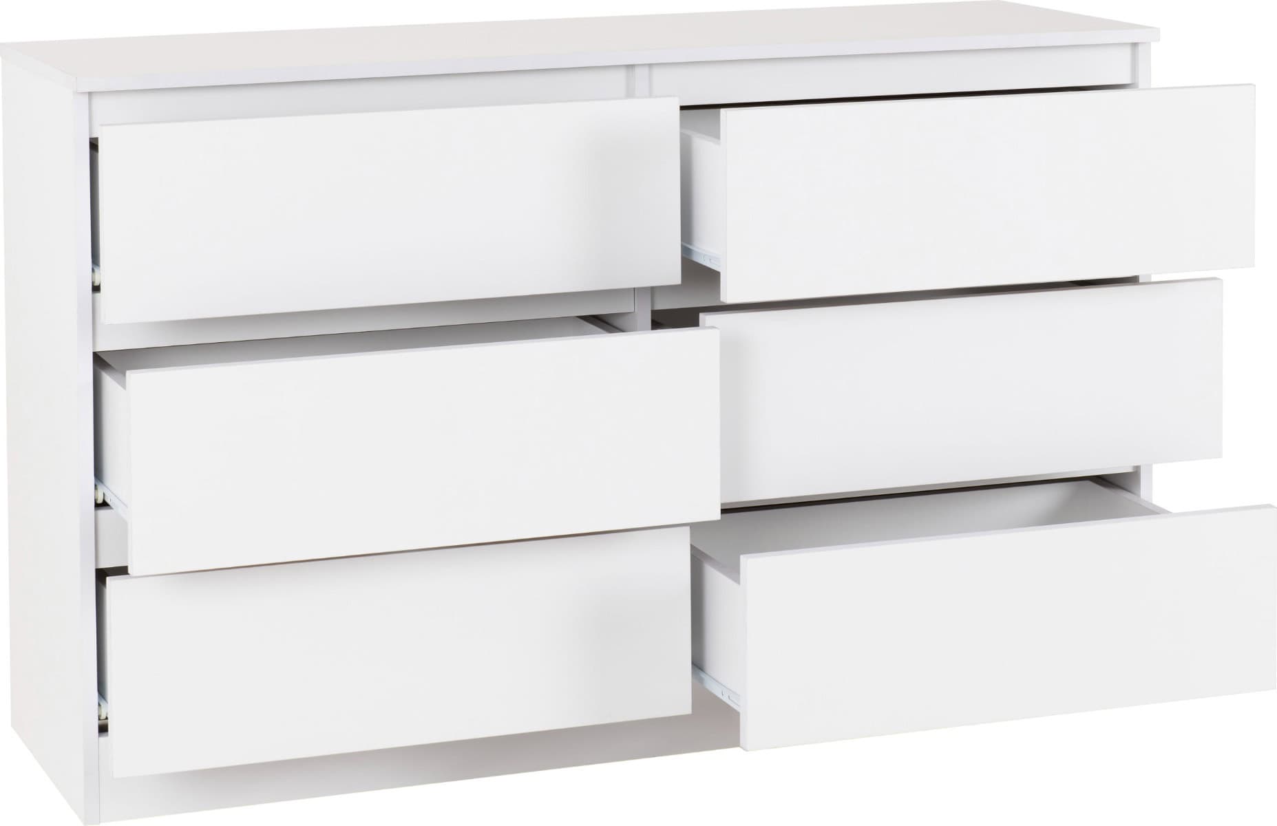 Nevada 6 Drawer Chest - White Gloss - Image 2