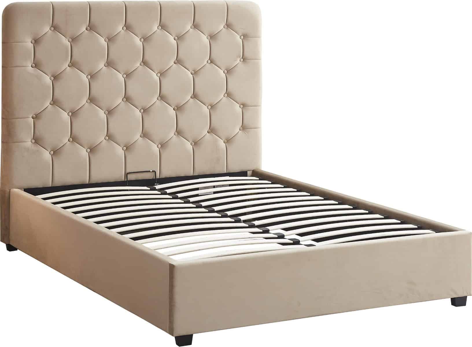 Madison 4ft6 Ottoman Bedframe - Fawn Velvet - Image 4