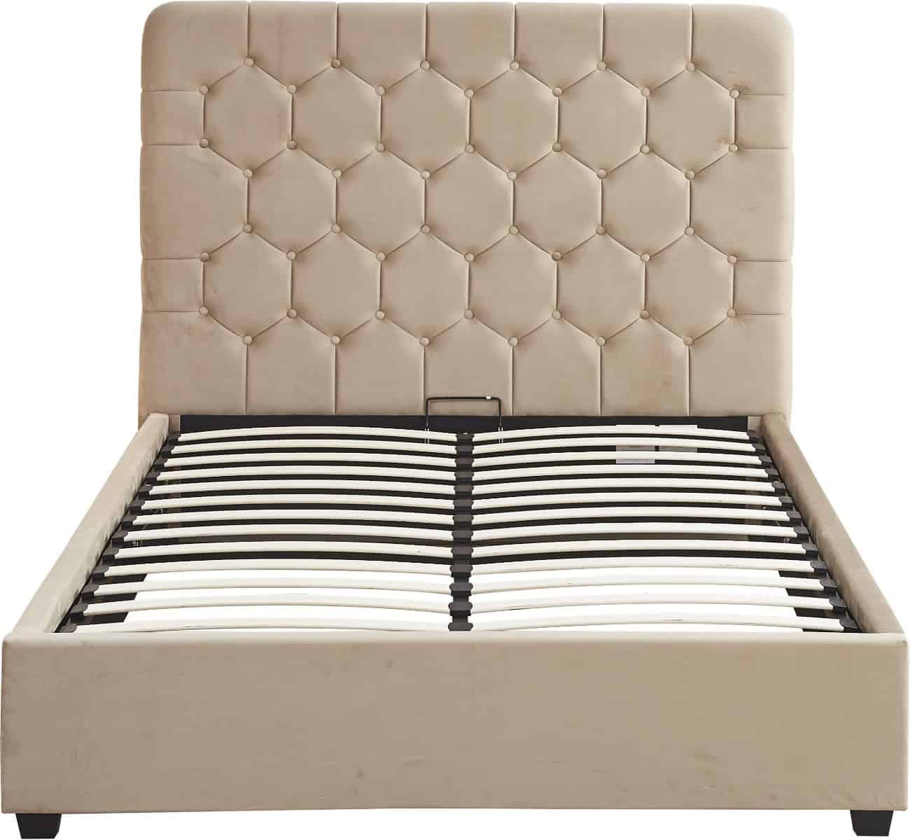 Madison 4ft6 Ottoman Bedframe - Fawn Velvet - Image 6