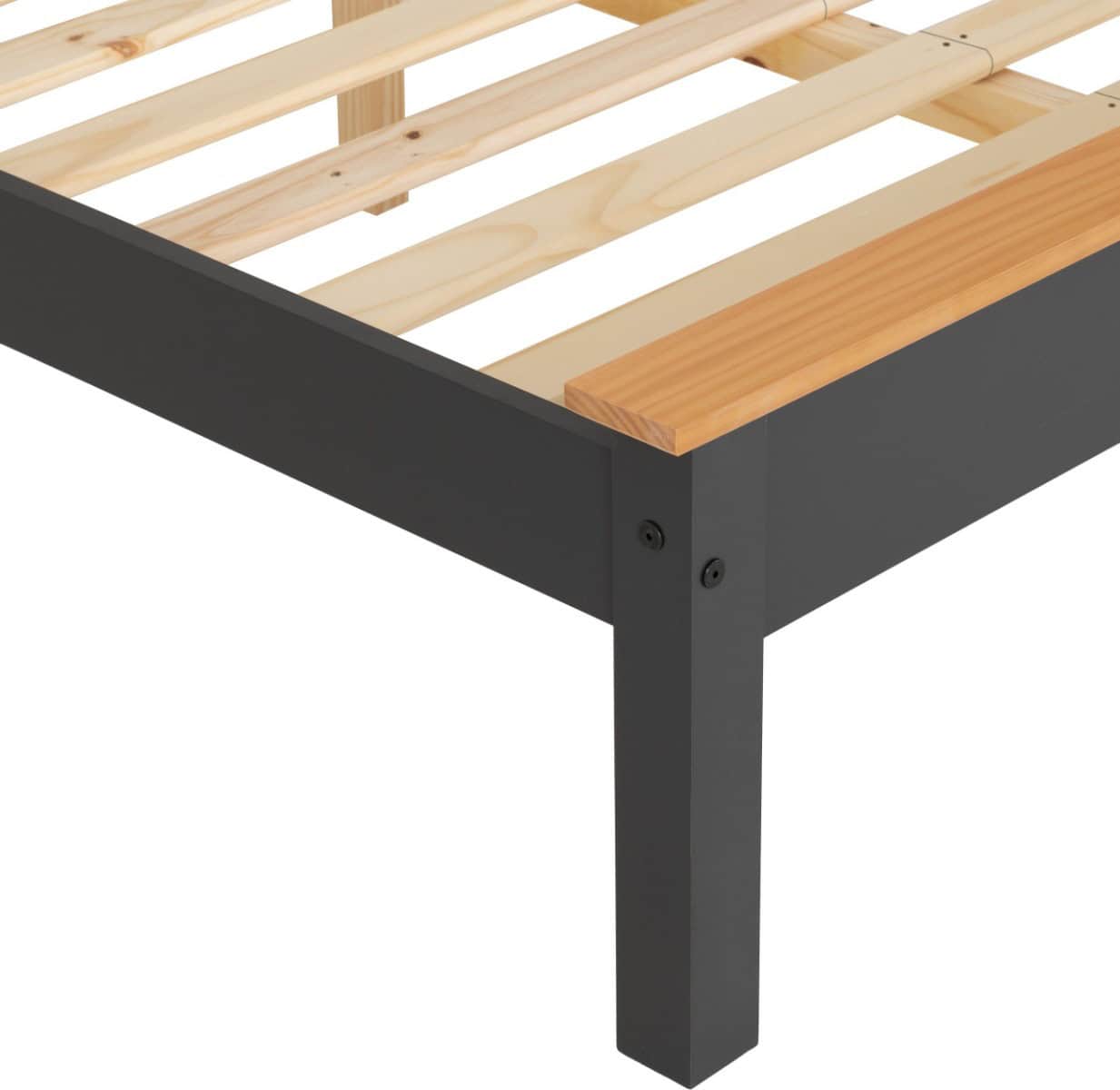 Monaco 5ft Low End Bedframe - Dark Grey & Oak - Image 5