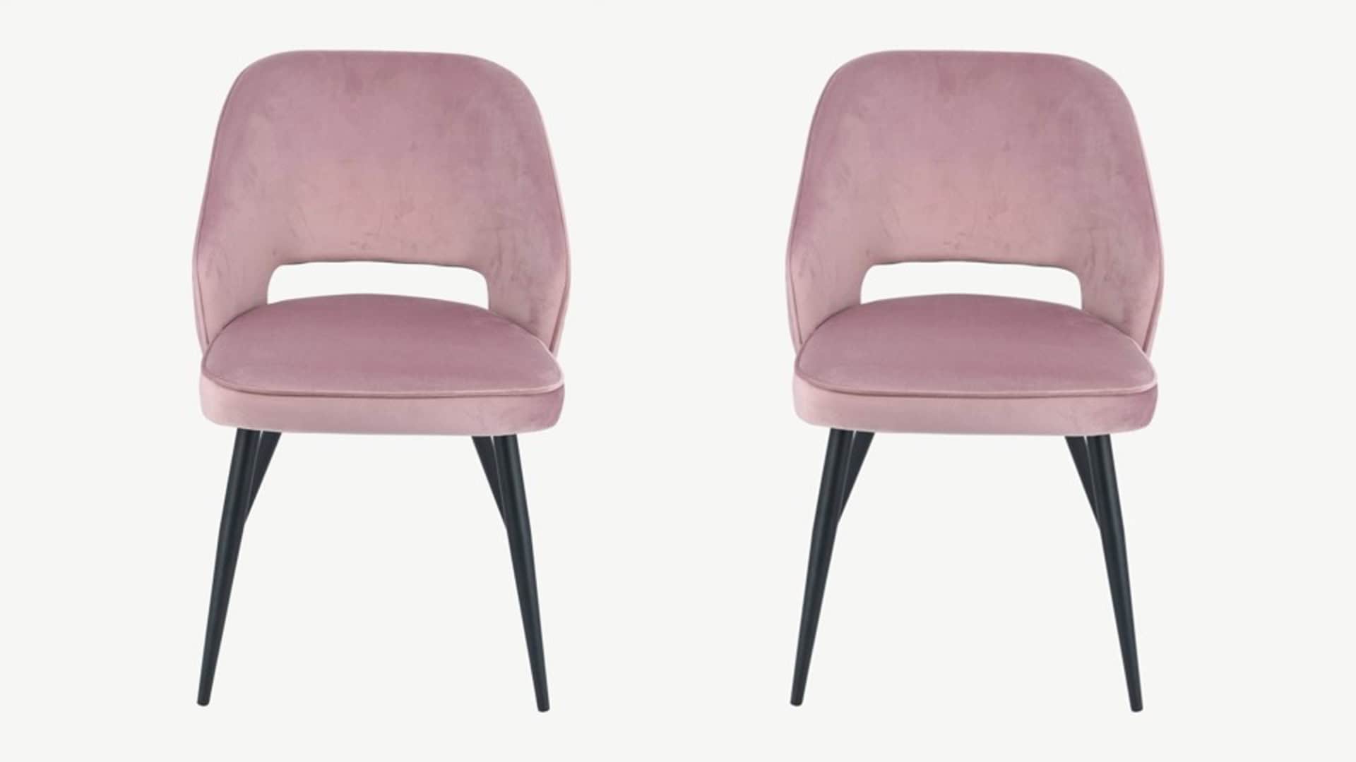 Sutton Chair - Pink Velvet (Set of 2) | Buy Online | Beds.ie