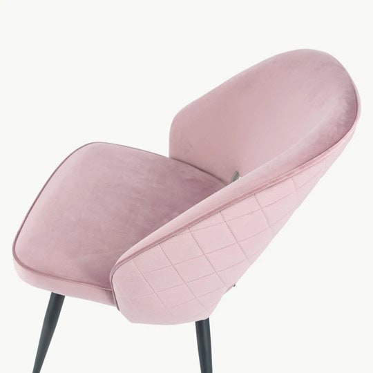 Sutton Chair - Pink Velvet (Set of 2) - Image 3