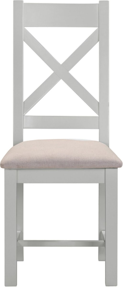 Windsor Cross Back Dining Chair (x2 Per Box) - Pebble Grey - Image 2