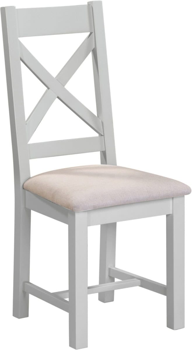 Windsor Cross Back Dining Chair (x2 Per Box) - Pebble Grey - Image 3