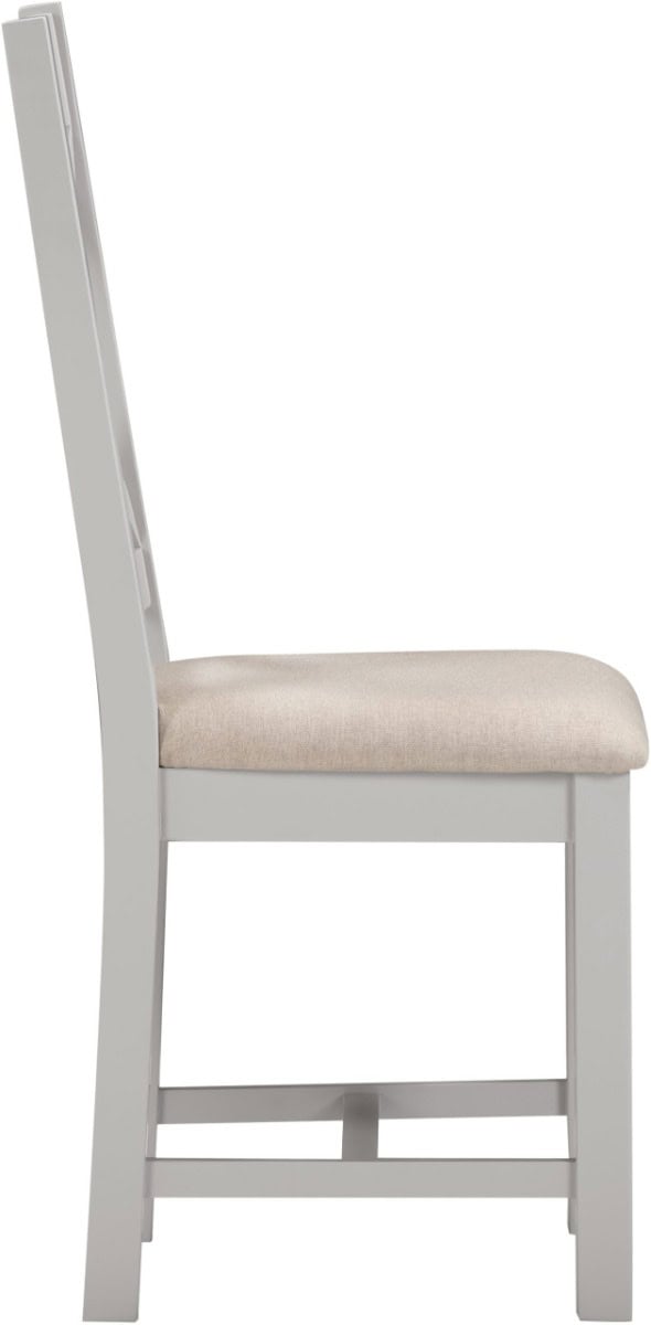 Windsor Cross Back Dining Chair (x2 Per Box) - Pebble Grey - Image 4