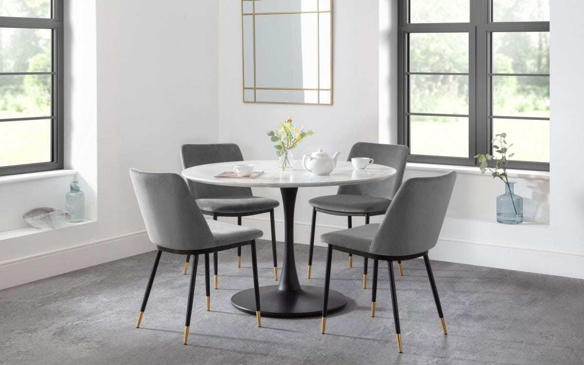 Breda Round Pedestal Table - Marble - Image 2