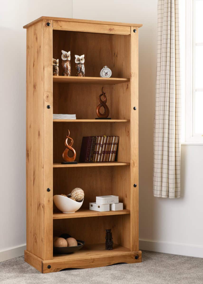 Corona Tall Bookcase - Waxed Pine | Buy Online | Beds.ie