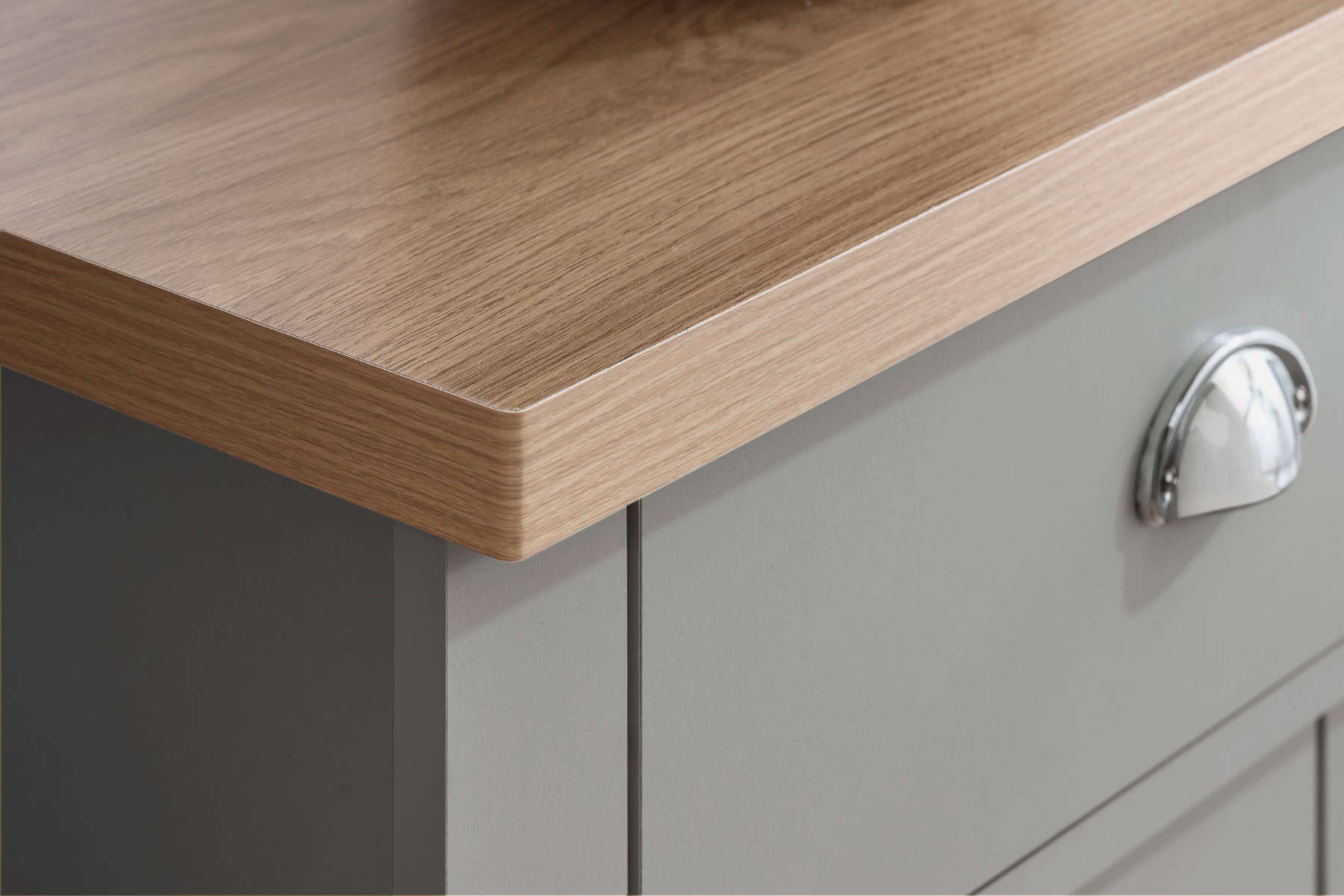 Highgate 3 Door 2 Drawer Sideboard - Grey & Oak - Image 4