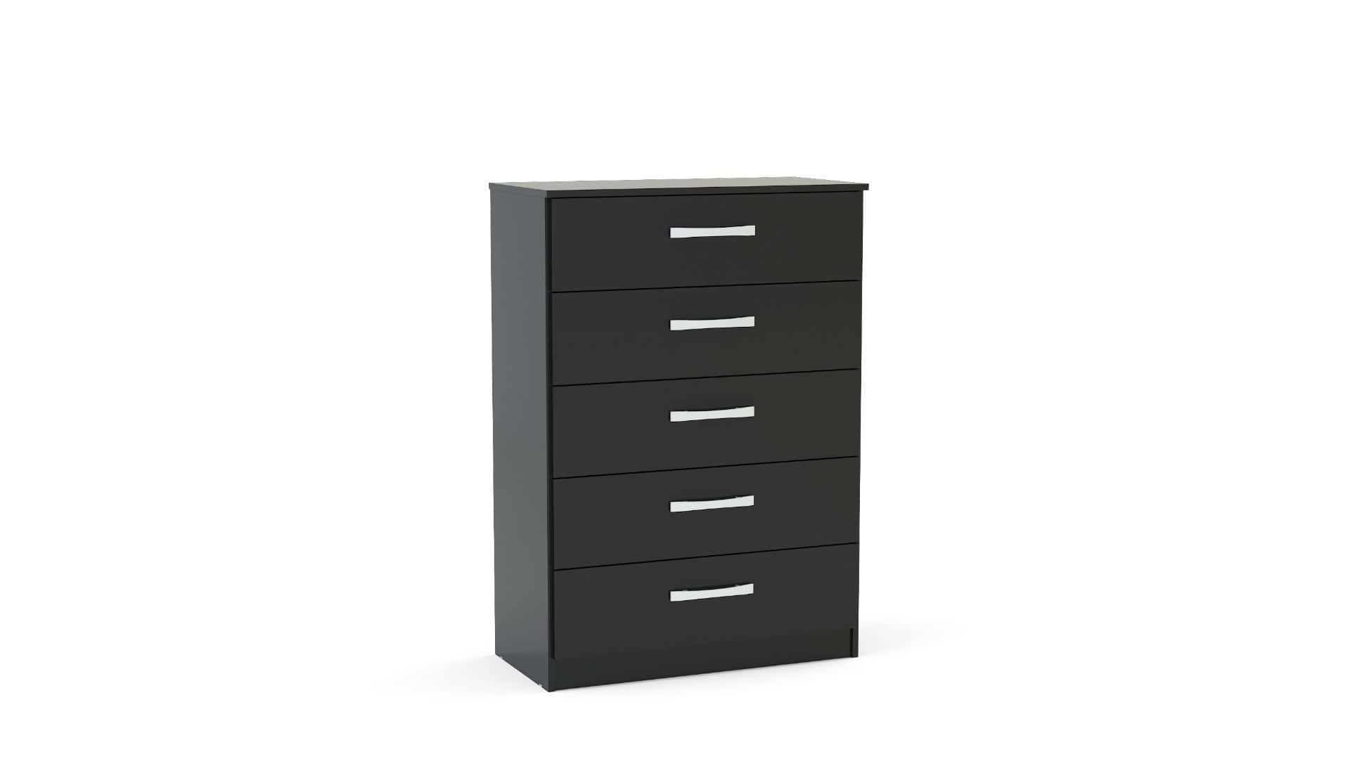 Lynx 5 Drawer Chest - Black - Image 2