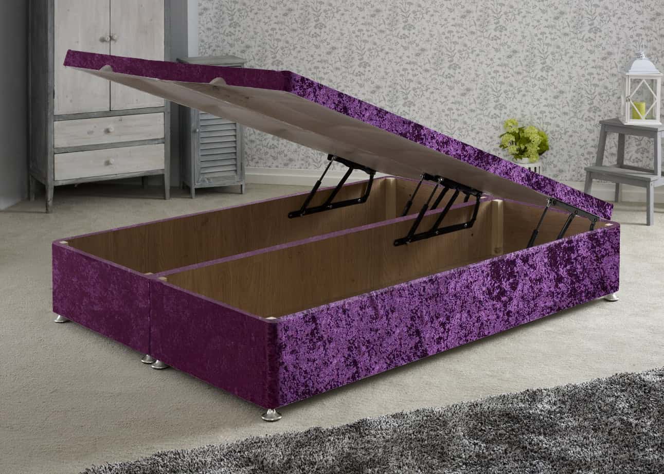 Apollo 5ft Glitz Purple Front Opening Ottoman Base | Buy Online | Beds.ie