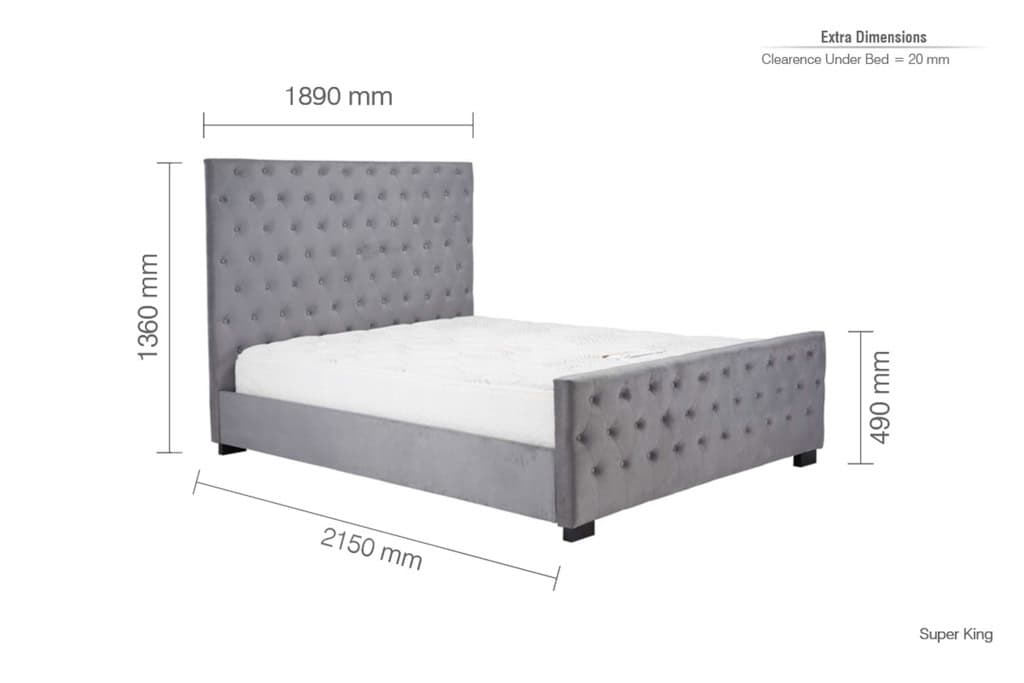 Marquis 6ft Bed - Grey Velvet - Image 6