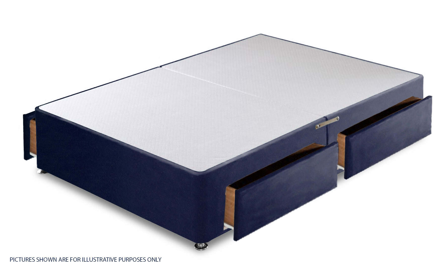 Apollo 5ft Velvet Navy Blue 4 Drawer Divan Base | Buy Online | Beds.ie